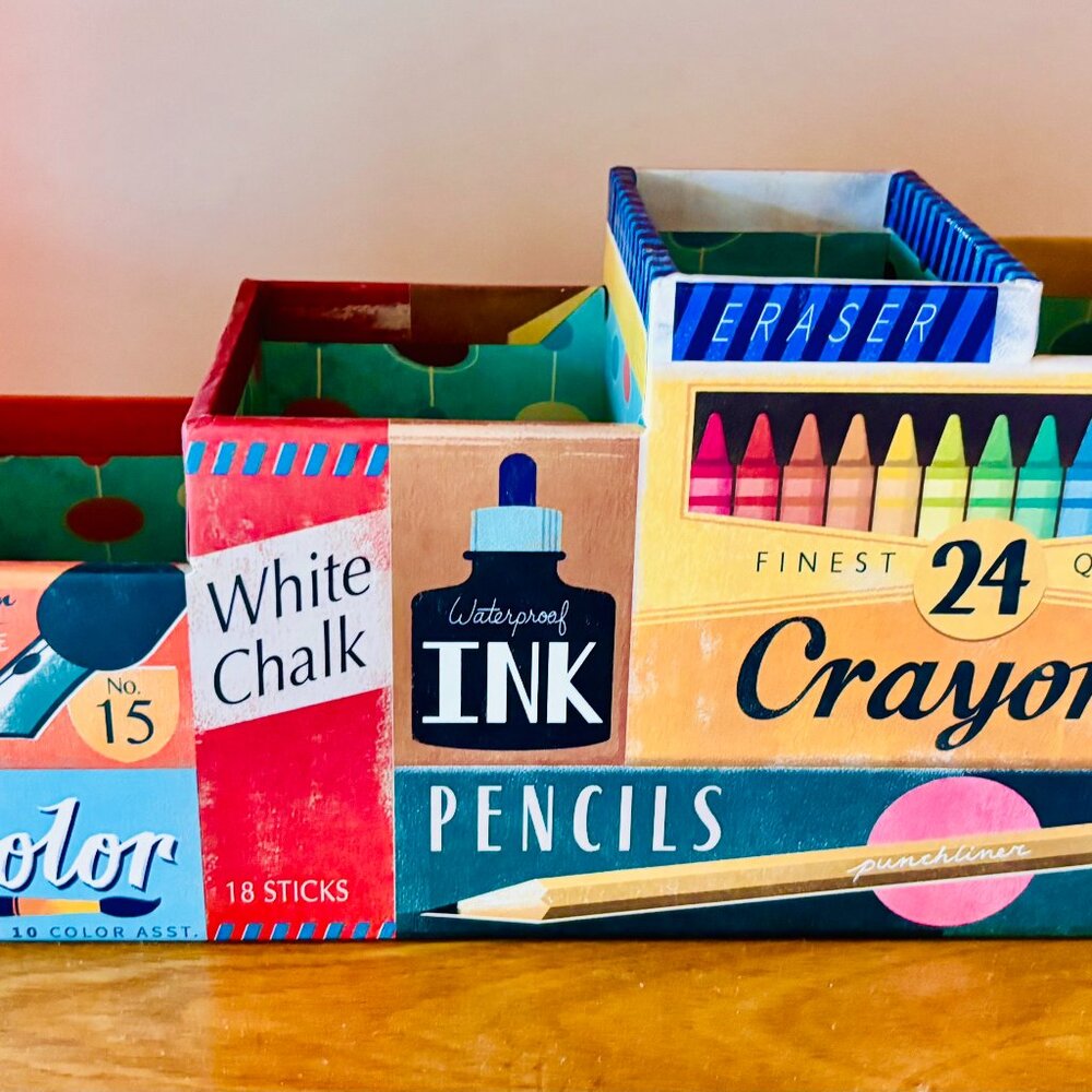 Molly & Rex 'YESTERYEAR" Pencil Caddy Rare from Punch Studio Retro Graphics